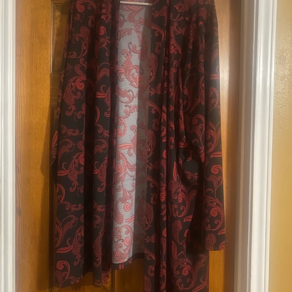 Red and Black Paisley Kimono